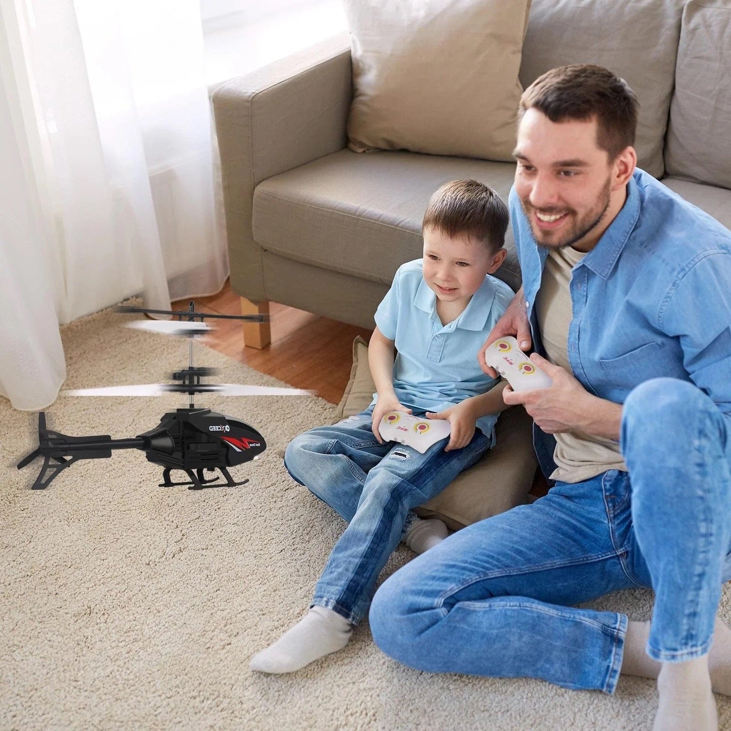 hélicoptère télécommandé volant à LED infrarouge enfants